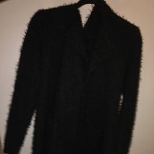 Black fluffy cardigan